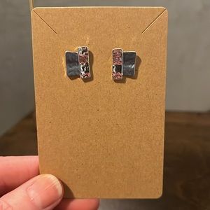 Silver and Blue hammered earrings